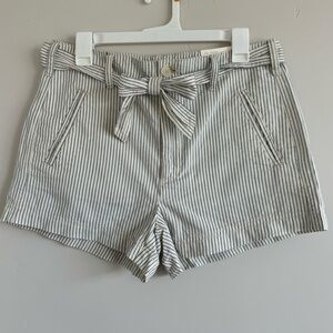 American Eagle Outfitters Black and White Striped High Waist Shorts